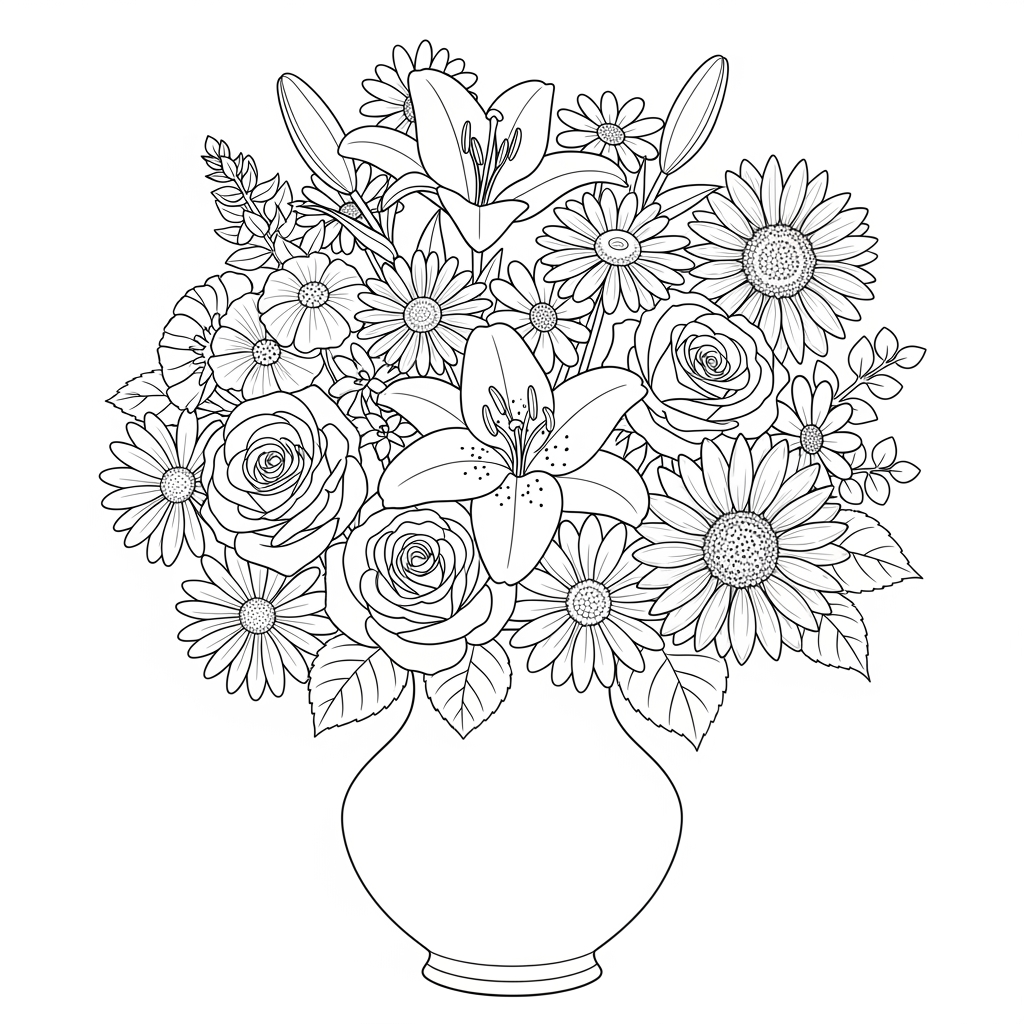 AI Design for i need a image of flowers to add in my colouring book