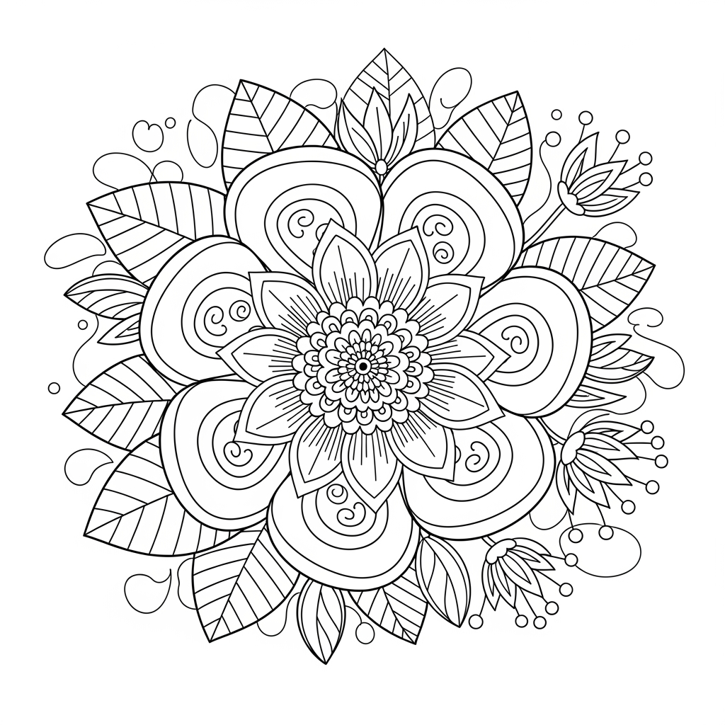 AI Design for i need a image of flower to add in my colouring book