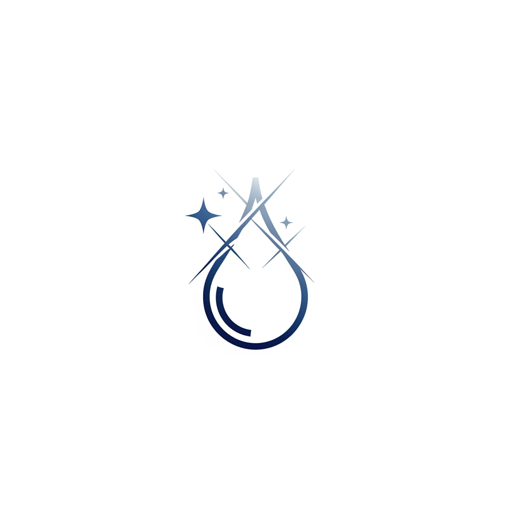 AI Design for A sophisticated and minimalist logo for a premium housekeeping and chemical supply. The design features clean geometric lines and elegant typography, incorporating subtle, stylized motifs of cleanliness or liquid droplets to evoke a professional and trustworthy aesthetic. don't use letters just design a logo