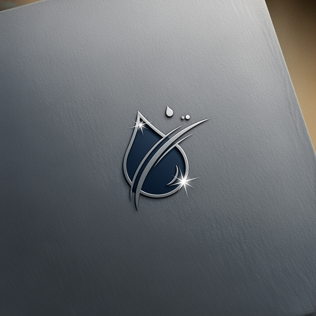 AI Design for A sophisticated and minimalist logo for a premium housekeeping and chemical supply. The design features clean geometric lines and elegant typography, incorporating subtle, stylized motifs of cleanliness or liquid droplets to evoke a professional and trustworthy aesthetic. don't use letters just design a logo