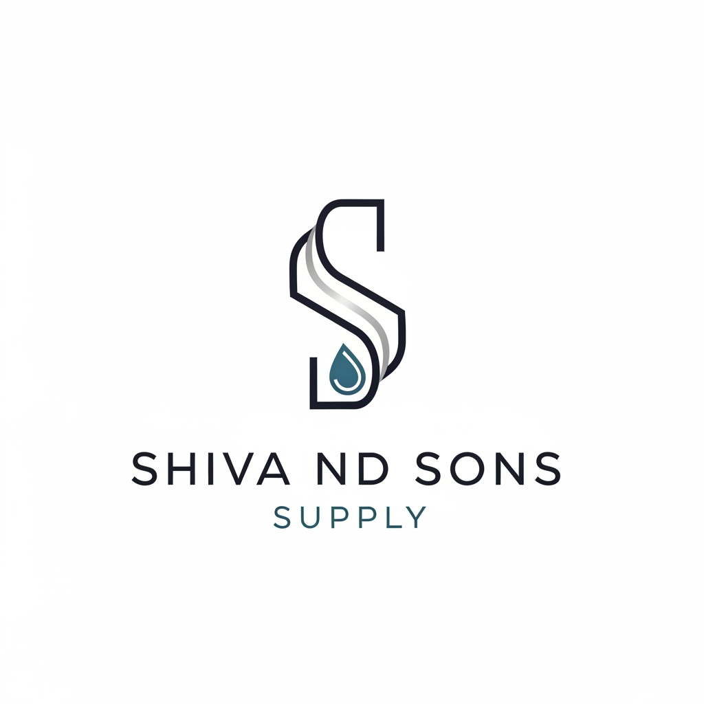 AI Design for A sophisticated and minimalist logo for a premium housekeeping and chemical named Shiva ND sonssupply. The design features clean geometric lines and elegant typography, incorporating subtle, stylized to evoke a professional and trustworthy aesthetic and elegent.