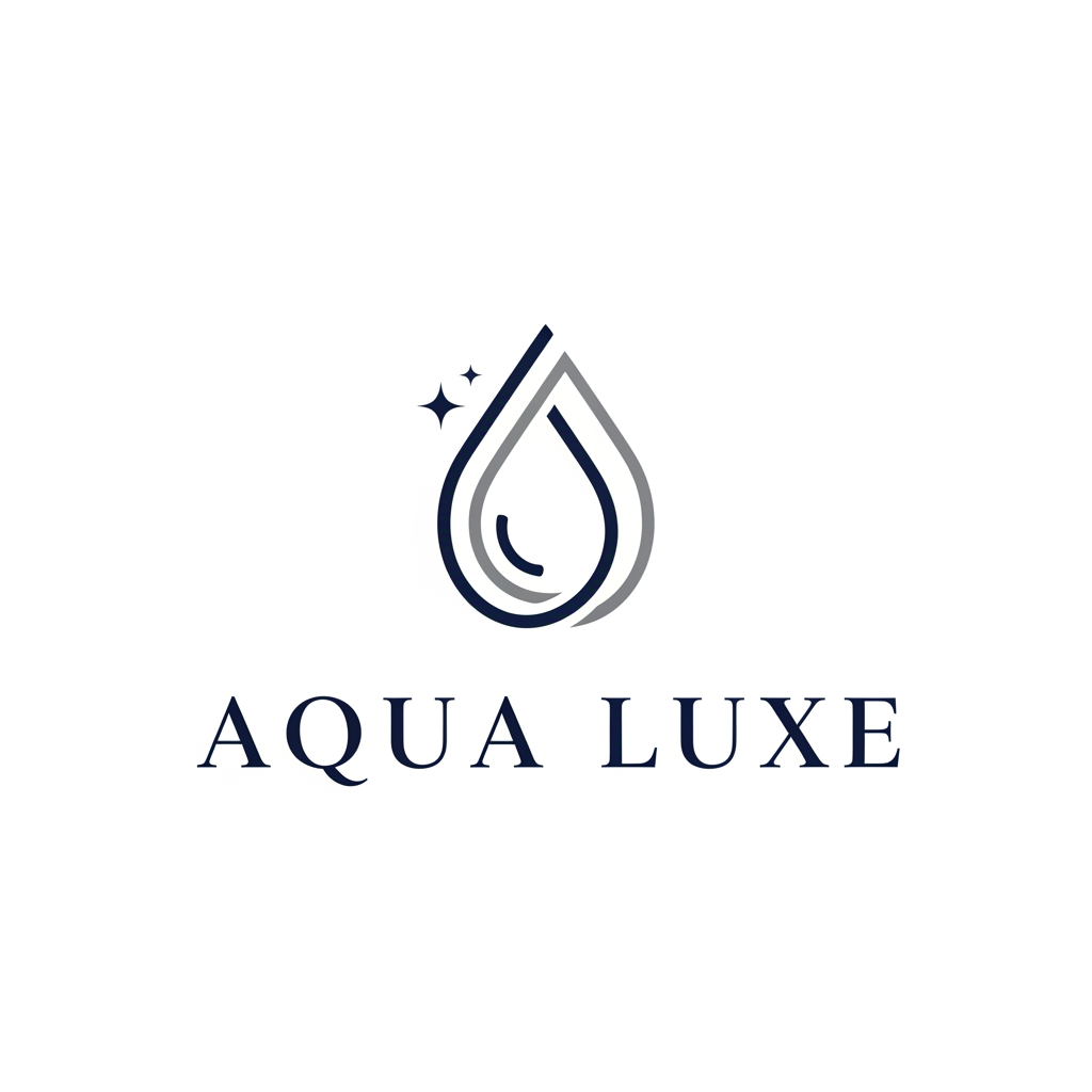 AI Design for A sophisticated and minimalist logo for a premium housekeeping and chemical supply. The design features clean geometric lines and elegant typography, incorporating subtle, stylized motifs of cleanliness or liquid droplets to evoke a professional and trustworthy aesthetic. Use a refined color palette of deep navy, slate gray, and crisp white to maintain a high-end, corporate appearance.