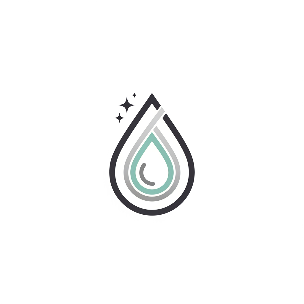 AI Design for A sophisticated and minimalist logo for a premium housekeeping and chemical supply. The design features clean geometric lines and elegant typography, incorporating subtle, stylized motifs of cleanliness or liquid droplets to evoke a professional and trustworthy aesthetic. don't use letters just design a logo
