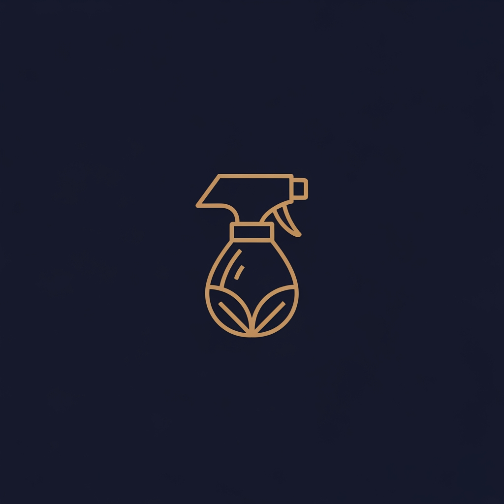AI Design for A sophisticated and minimalist logo for a premium housekeeping and chemical supply. The design features clean geometric lines and elegant typography, incorporating subtle, stylized to evoke a professional and trustworthy aesthetic and elegent. don't use letters just design a logo