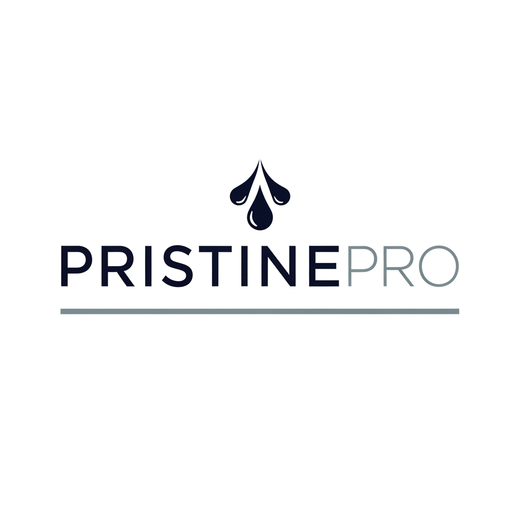 AI Design for A sophisticated and minimalist logo for a premium housekeeping and chemical supply. The design features clean geometric lines and elegant typography, incorporating subtle, stylized motifs of cleanliness or liquid droplets to evoke a professional and trustworthy aesthetic. Use a refined color palette of deep navy, slate gray, and crisp white to maintain a high-end, corporate appearance.