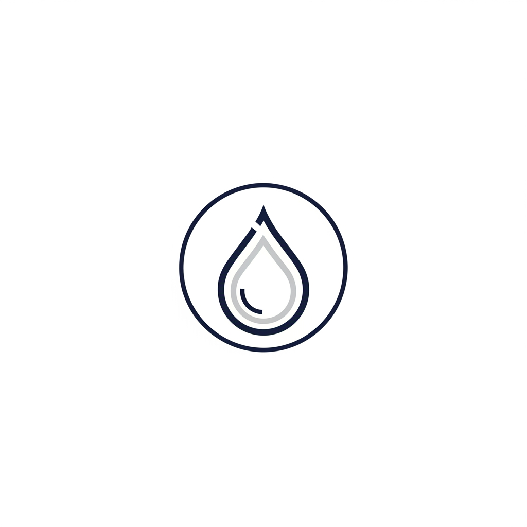 AI Design for A sophisticated and minimalist logo for a premium housekeeping and chemical supply. The design features clean geometric lines and elegant typography, incorporating subtle, stylized motifs of cleanliness or liquid droplets to evoke a professional and trustworthy aesthetic. don't use letters just design a logo