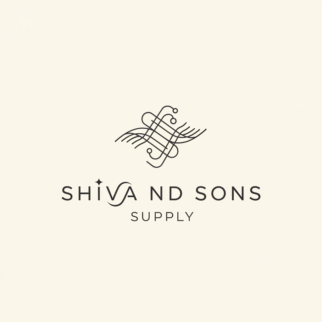 AI Design for A sophisticated and minimalist logo for a premium housekeeping and chemical named Shiva ND sonssupply. The design features clean geometric lines and elegant typography, incorporating subtle, stylized to evoke a professional and trustworthy aesthetic and elegent.