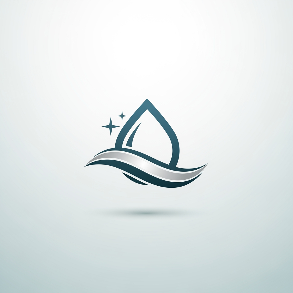 AI Design for A sophisticated and minimalist logo for a premium housekeeping and chemical supply. The design features clean geometric lines and elegant typography, incorporating subtle, stylized motifs of cleanliness or liquid droplets to evoke a professional and trustworthy aesthetic. don't use letters just design a logo