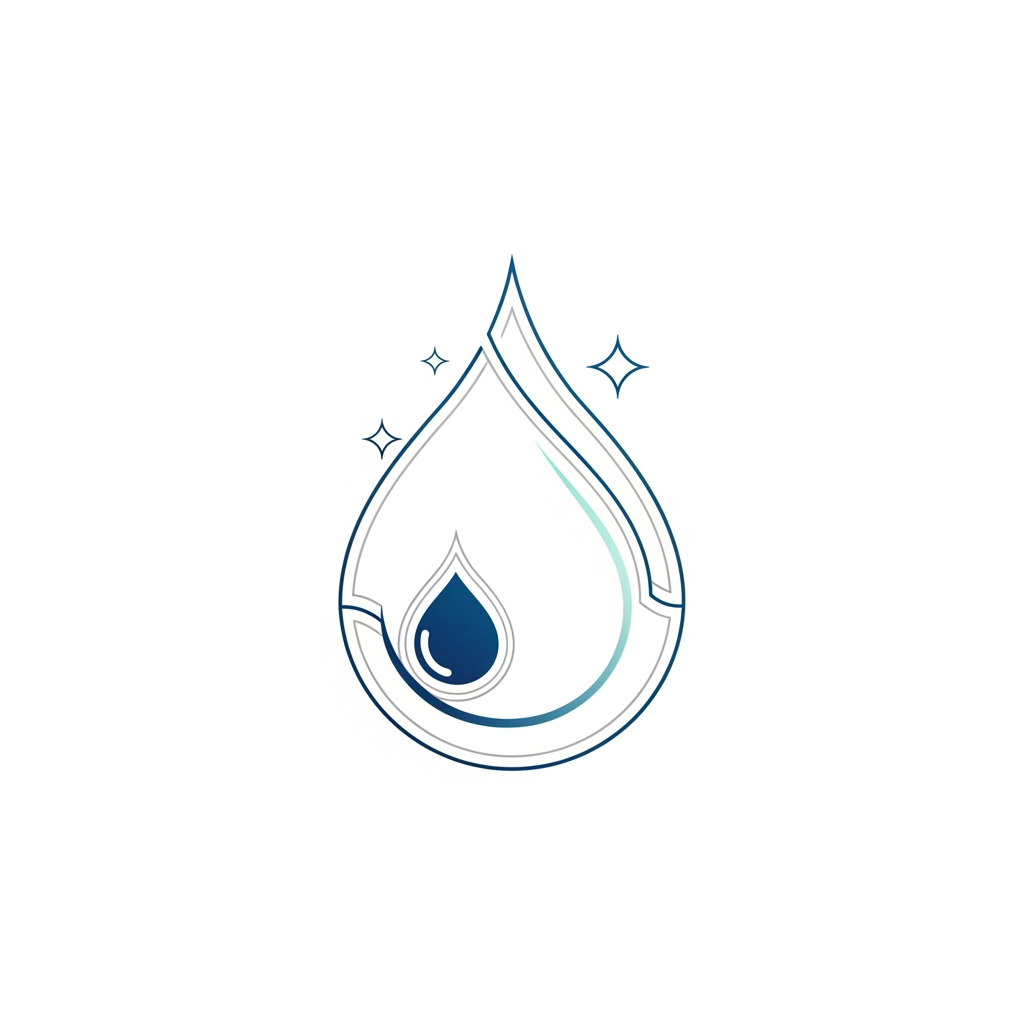 AI Design for A sophisticated and minimalist logo for a premium housekeeping and chemical supply. The design features clean geometric lines and elegant typography, incorporating subtle, stylized motifs of cleanliness or liquid droplets to evoke a professional and trustworthy aesthetic. don't use letters just design a logo