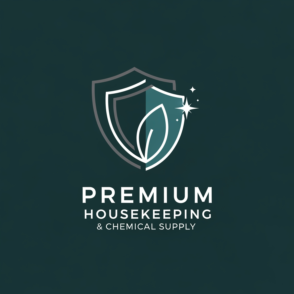 AI Design for A sophisticated and minimalist logo for a premium housekeeping and chemical supply. The design features clean geometric lines and elegant typography, incorporating subtle, stylized to evoke a professional and trustworthy aesthetic and elegent. don't use letters just design a logo something other than a droplet with 'S$S' on it
