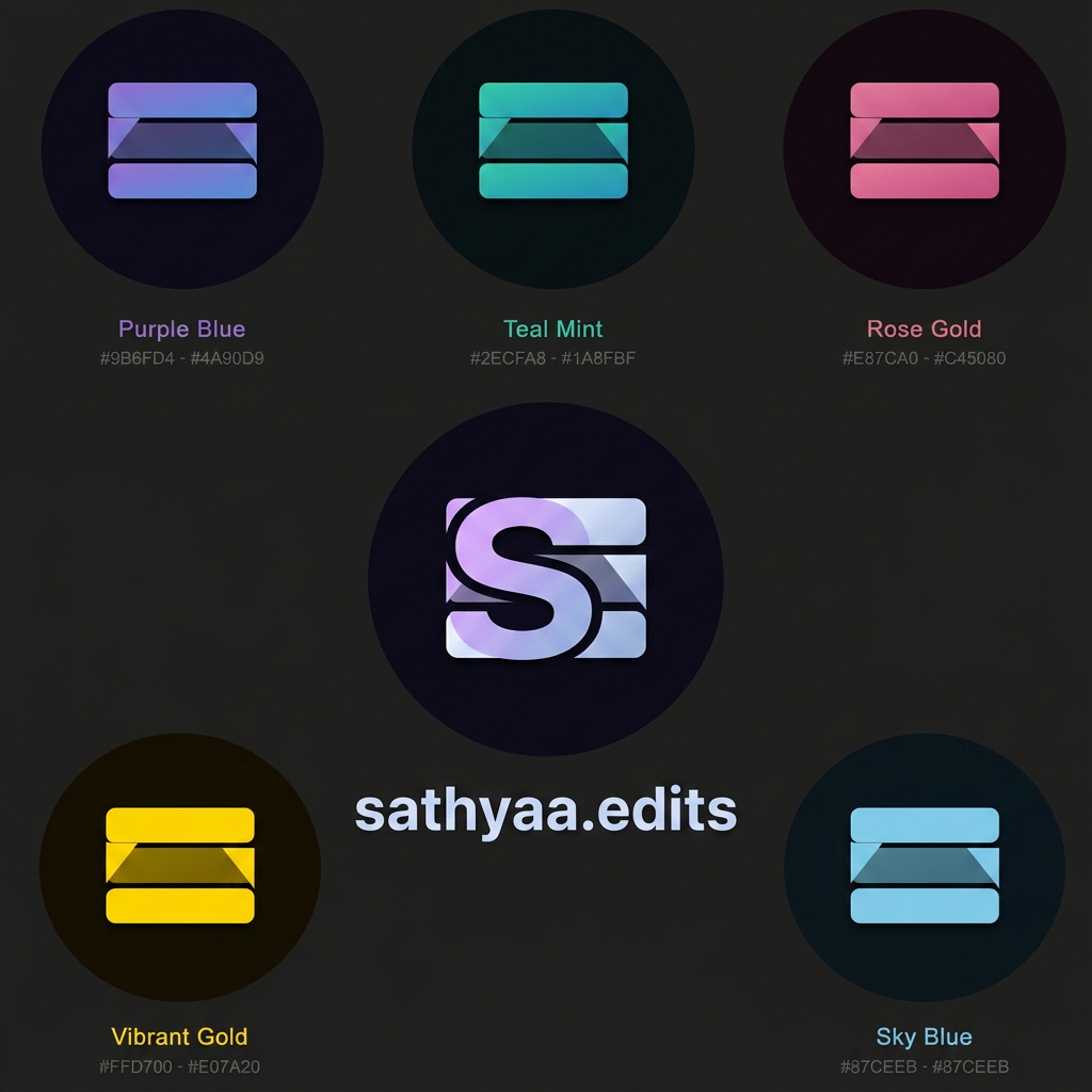 AI Design for the logo should be in this style and i want to design it for my video editing page in instagram and the page name is sathyaa.edits