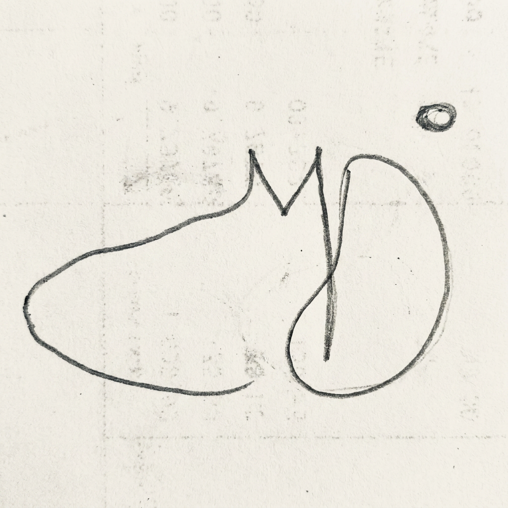 AI Design for the leg of the M is connected to the D