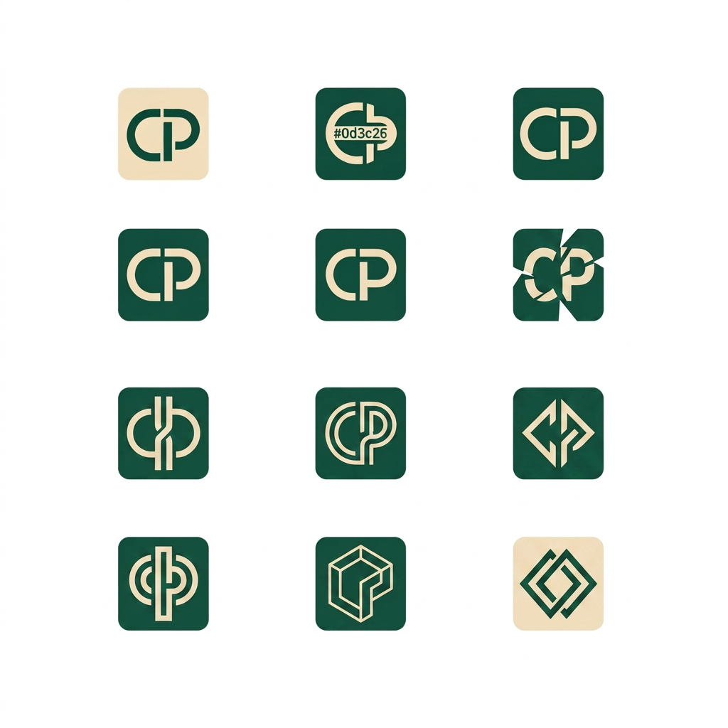 AI Design for me gusta el logo de la esquina inferior derecha. puedes crear 10 logos mas usando ese de inspiracion?