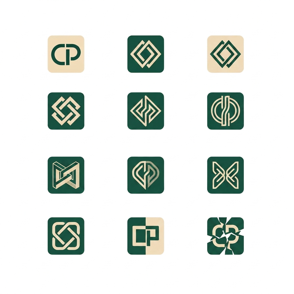 AI Design for me gusta el que está sobre el logo de la esquina inferior derecha. puedes crear 10 logos mas usando ese de inspiracion?