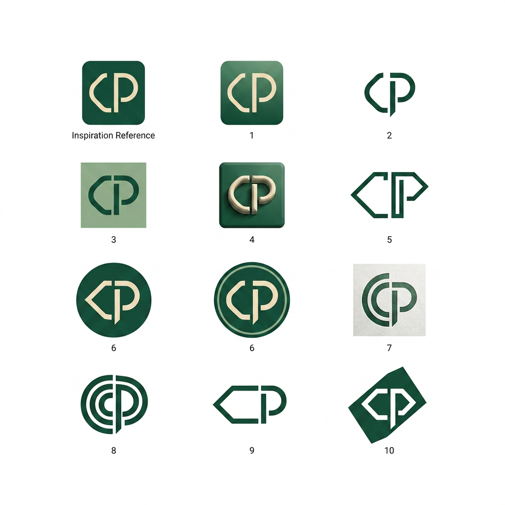 AI Design for me gusta el logo de la esquina inferior derecha. puedes crear 10 logos mas usando ese de inspiracion?