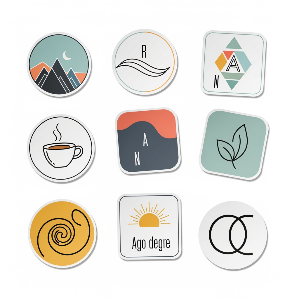 AI Design for give me some simple stylish logos it is lokking like stickers