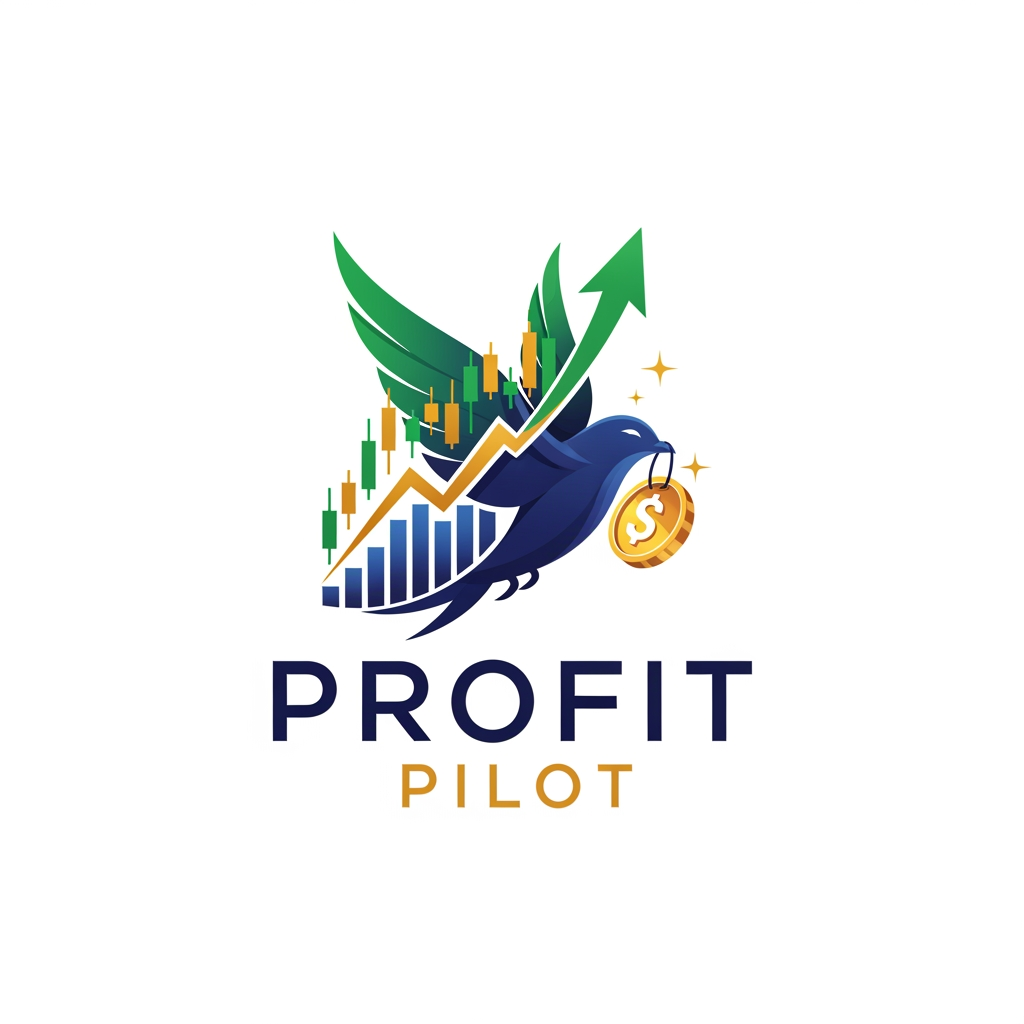 AI Design for help me to create logo in the name of profit pilot which is used for trading business and education
