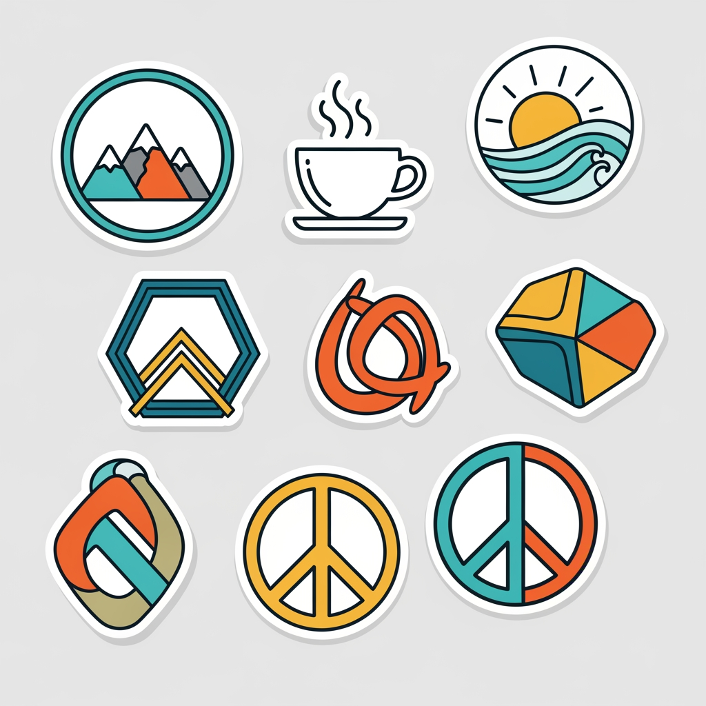 AI Design for give me some simple stylish logos it is lokking like stickers