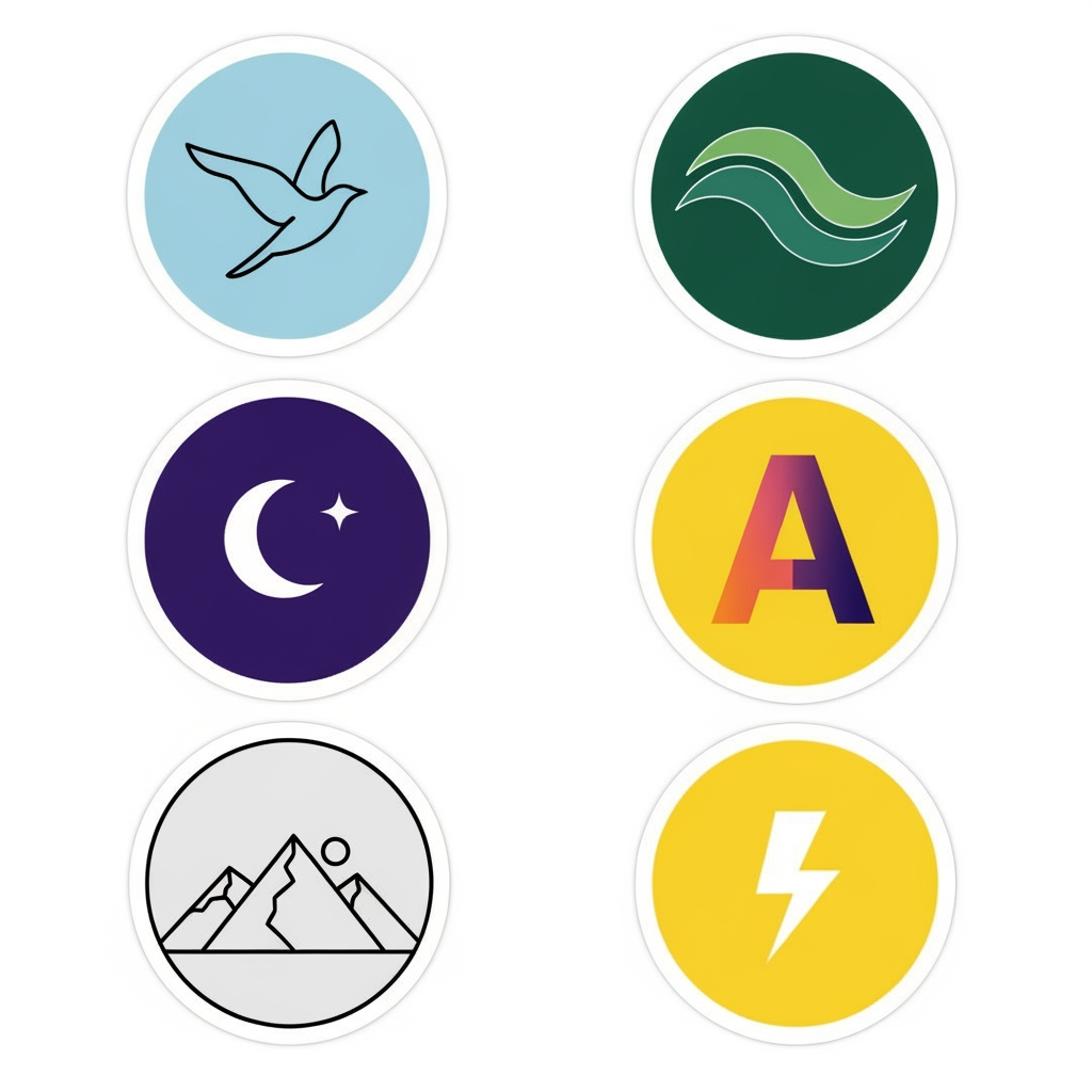 AI Design for give me some simple stylish logos it is lokking like stickers