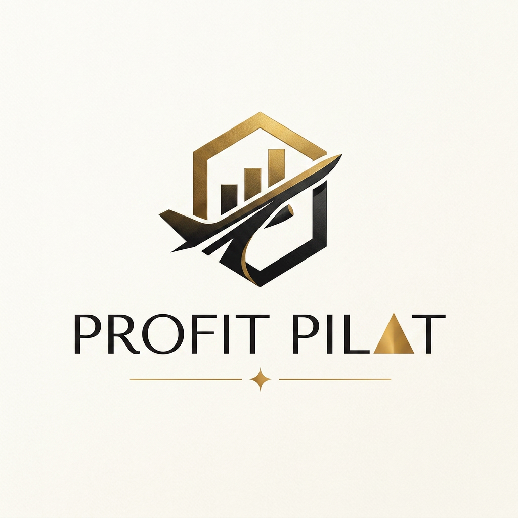 AI Design for help me to create a logo like this in the name of profit pilot