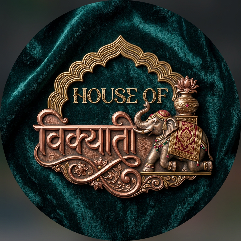AI Design for hi, can u make logo for ''House of Vikhyati'' its a ethnic type.. keep it indian something meaningful. I want it to be ig logo. ive attached the logo refrence. can u make it different? actuallly i cant copy refrence so
