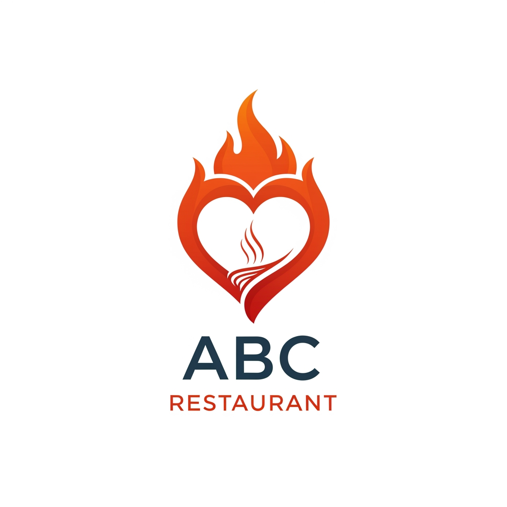 AI Design for Create a logo for a restaurant named abc which displays hunger for customers through their delicious menus and empathy. be more concept focused.