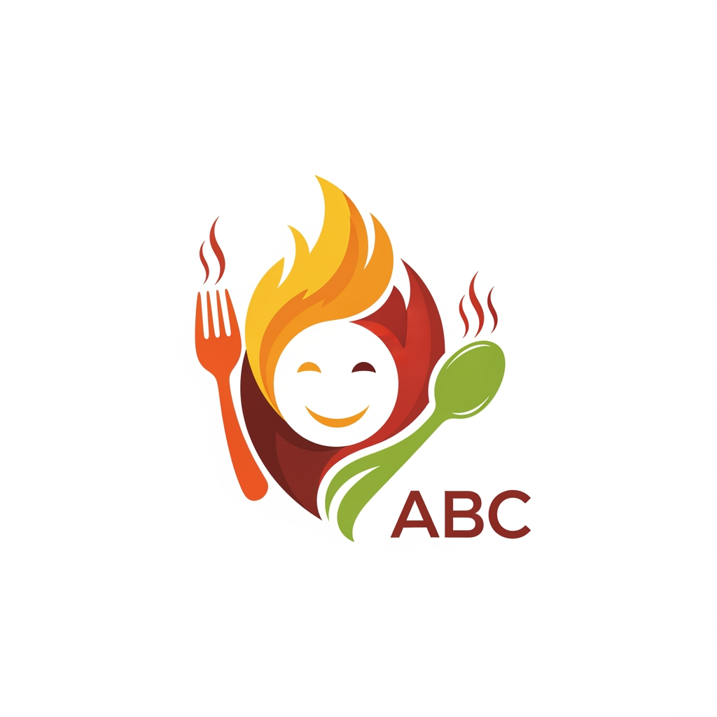 AI Design for Create a logo for a restaurant named abc which displays hunger for customers through their delicious menus and empathy. be more concept focused.