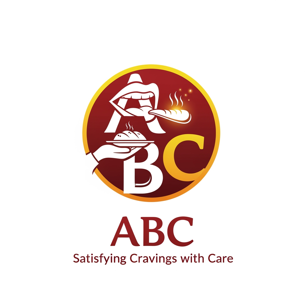 AI Design for Create a logo for a restaurant named abc which displays hunger for customers through their delicious menus and empathy.