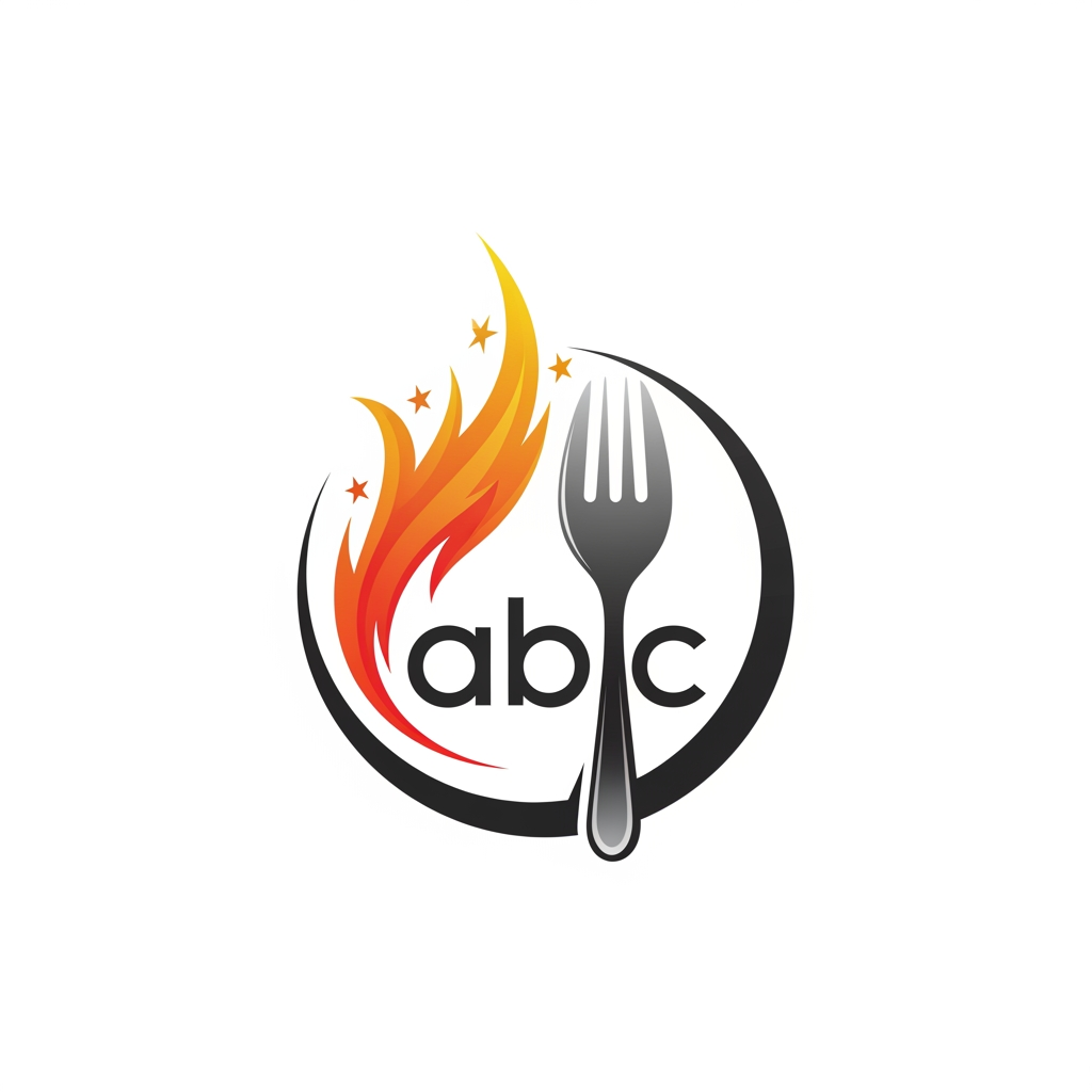 AI Design for Create a logo for a restaurant named abc which displays hunger for customers through their delicious menus .