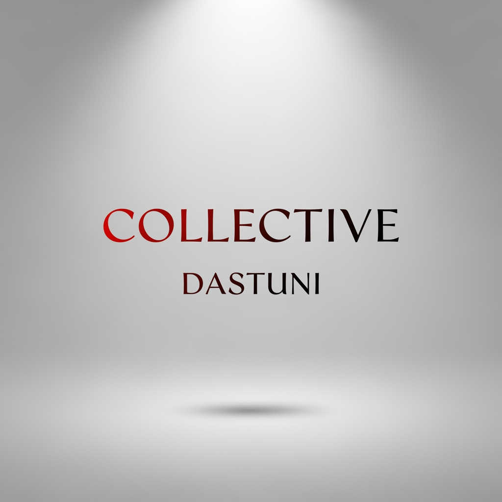 AI Design for creami un logo adatto per abiti,borse ecc... con scritto COLLECTIVE DAstuni di colore rosso sfumato nel nero con una tipologia di carattere particolare semplice
