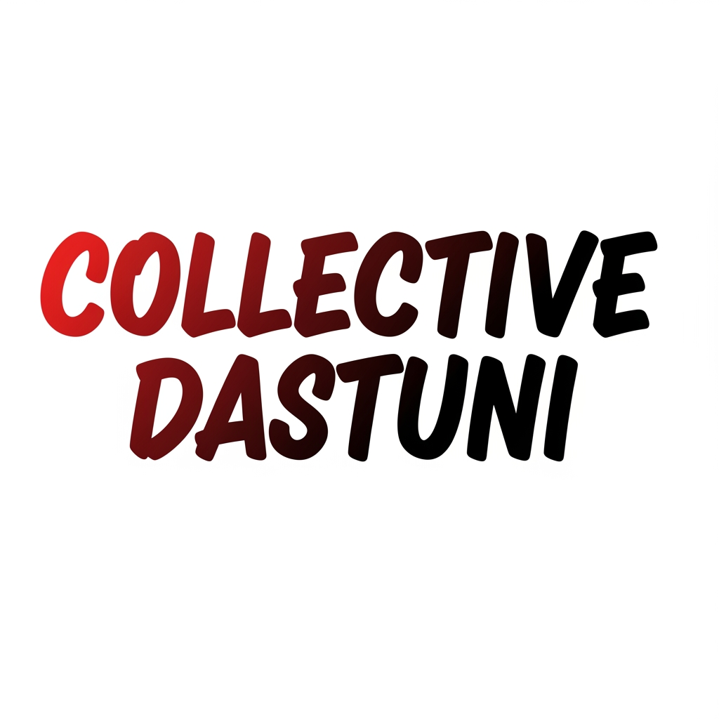 AI Design for creami un logo adatto per abiti,borse ecc... con scritto COLLECTIVE DAstuni di colore rosso sfumato nel nero con una tipologia di carattere particolare