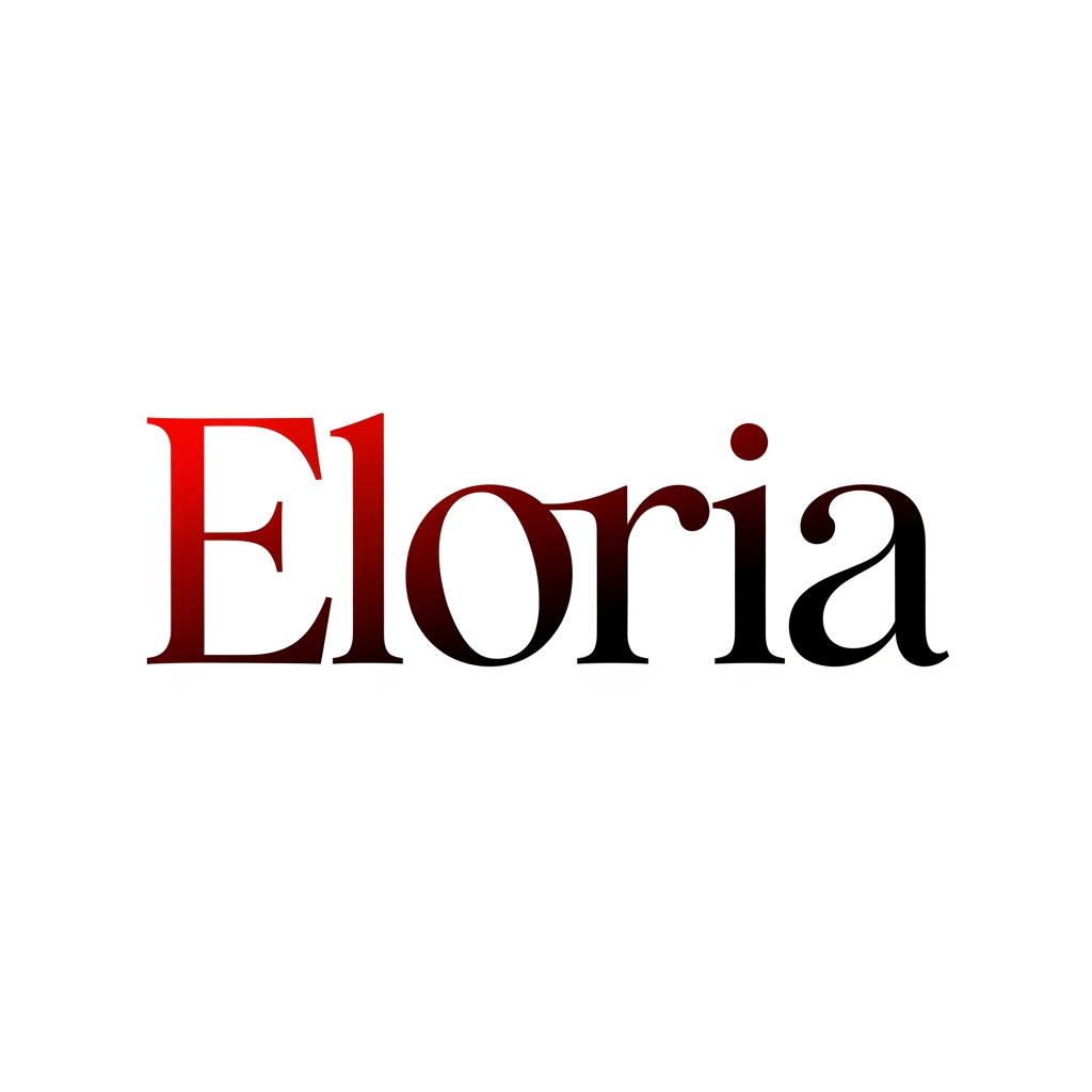 AI Design for creami un logo adatto per abiti,borse ecc... con scritto Eloria di colore rosso sfumato nel nero con una tipologia di carattere particolare