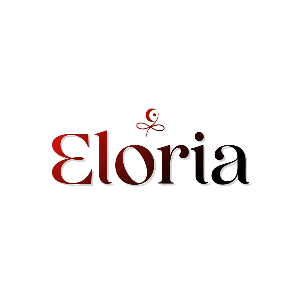 AI Design for creami un logo adatto per abiti,borse ecc... con scritto Eloria di colore rosso sfumato nel nero con una tipologia di carattere particolare