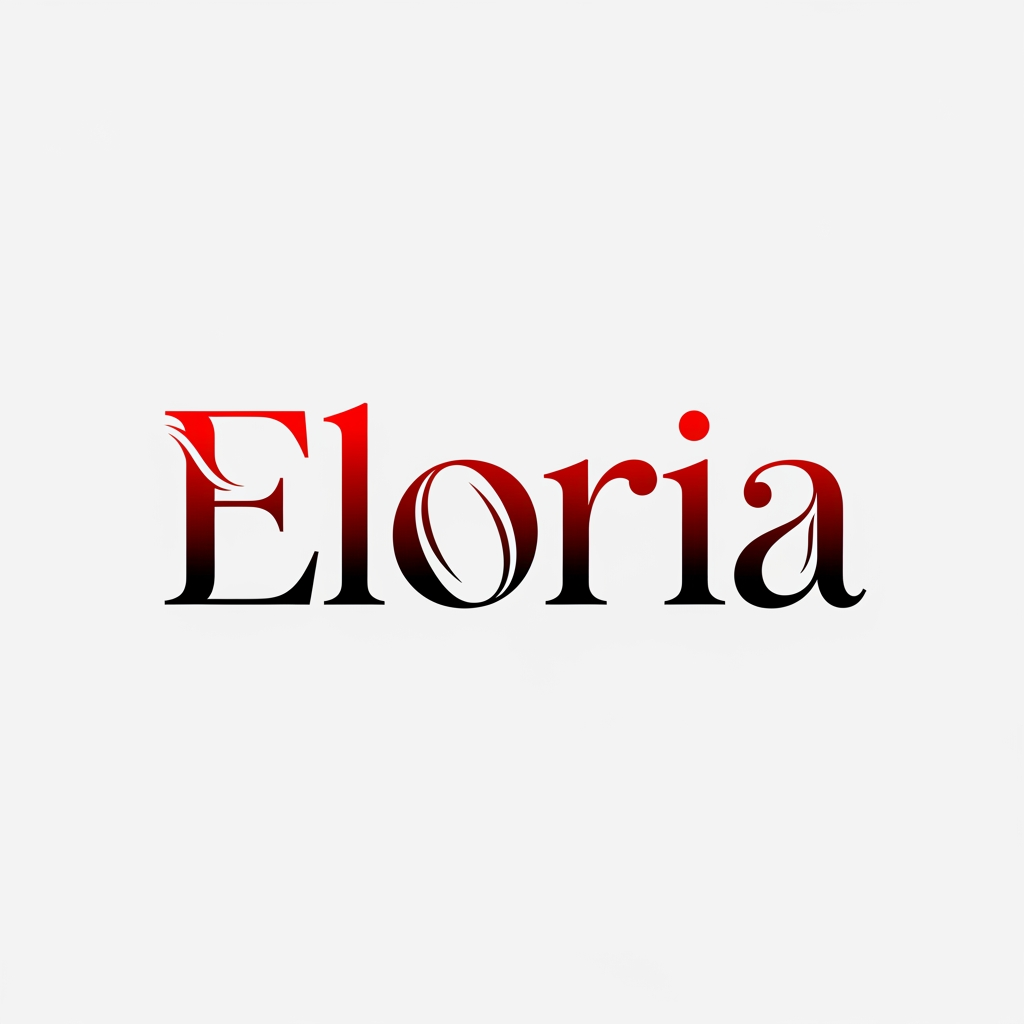 AI Design for creami un logo adatto per abiti,borse ecc... con scritto Eloria di colore rosso sfumato nel nero con una tipologia di carattere particolare