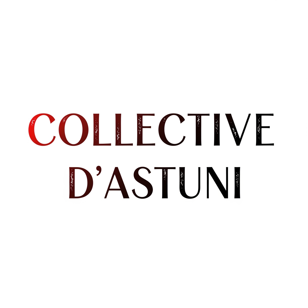 AI Design for creami un logo adatto per abiti,borse ecc... con scritto COLLECTIVE DAstuni di colore rosso sfumato nel nero con una tipologia di carattere particolare