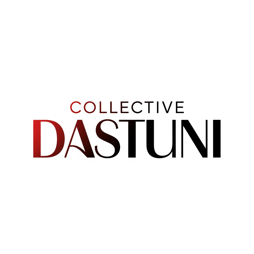 AI Design for creami un logo adatto per abiti,borse ecc... con scritto COLLECTIVE DAstuni di colore rosso sfumato nel nero con una tipologia di carattere particolare semplice