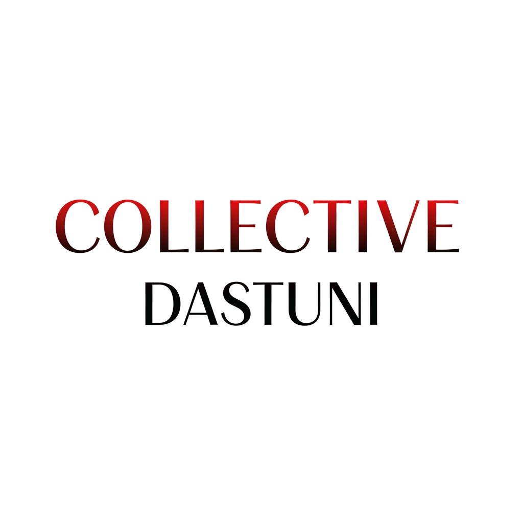 AI Design for creami un logo adatto per abiti,borse ecc... con scritto COLLECTIVE DAstuni di colore rosso sfumato nel nero con una tipologia di carattere particolare semplice