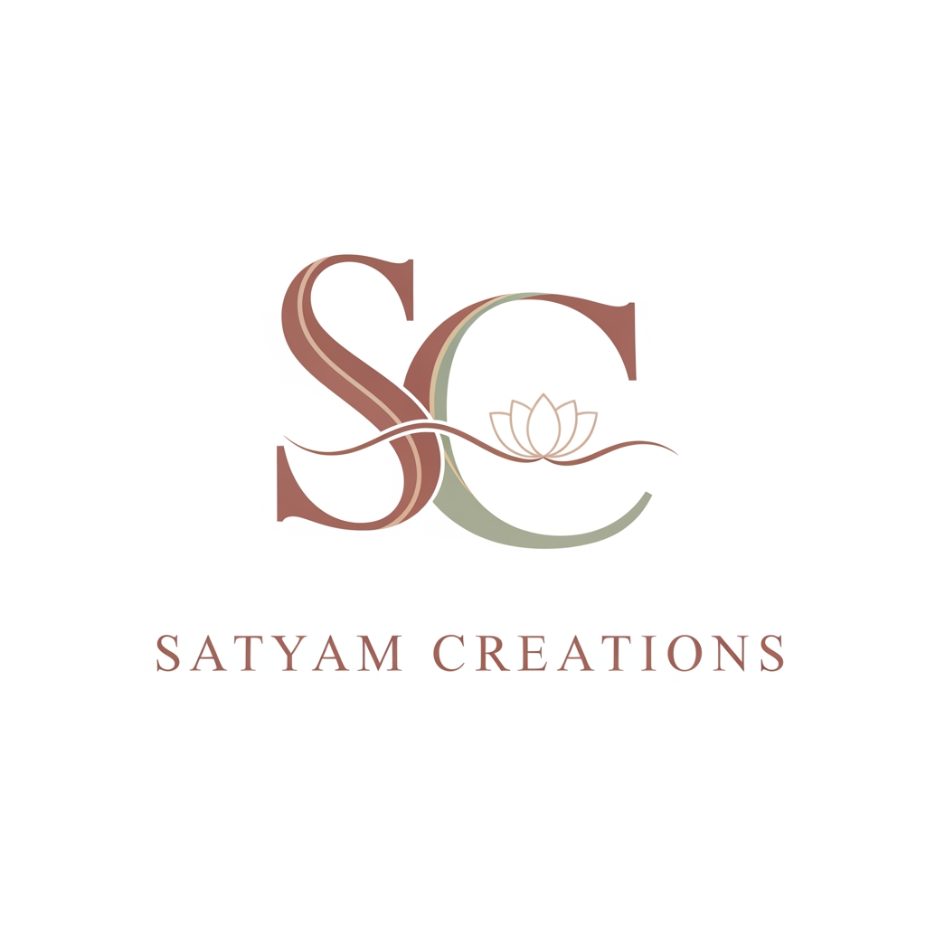 AI Design for want a attractive yet elegant and soft look logo for my clothing business as we are dealing in unstiched suits and our brand name is satyam creations. make like initials