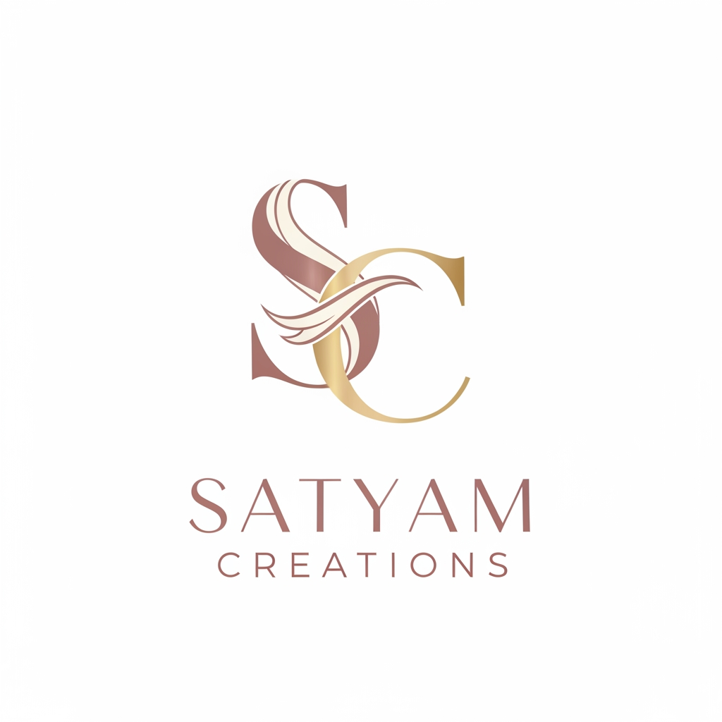 AI Design for want a attractive yet elegant and soft look logo for my clothing business as we are dealing in unstiched suits and our brand name is satyam creations. make like initials