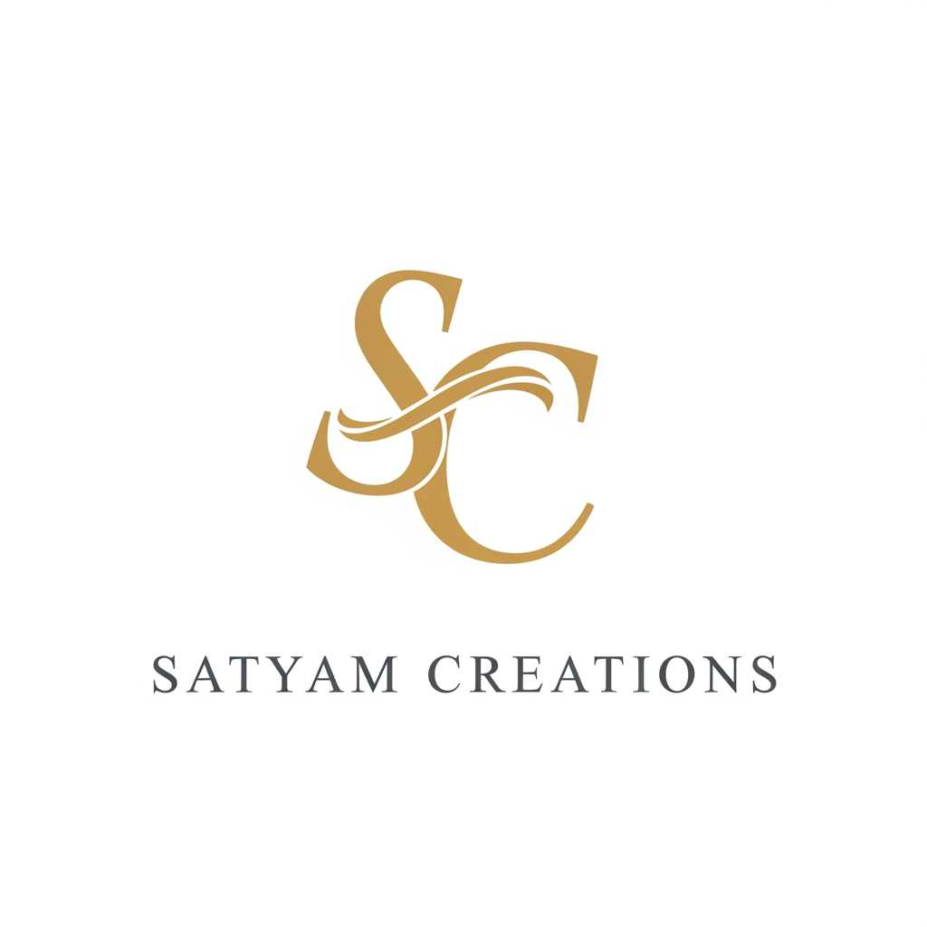 AI Design for want a attractive yet elegant and soft look logo for my clothing business as we are dealing in unstiched suits and our brand name is satyam creations. make like initials