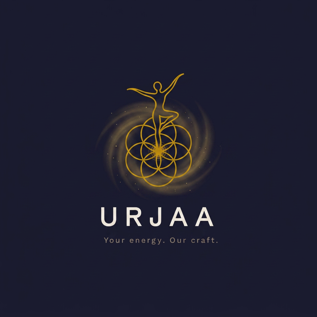 AI Design for name and tagline is fine / suggest alternatives for the logo . I am looking for a logo which resembles energy/space/wellness/creation