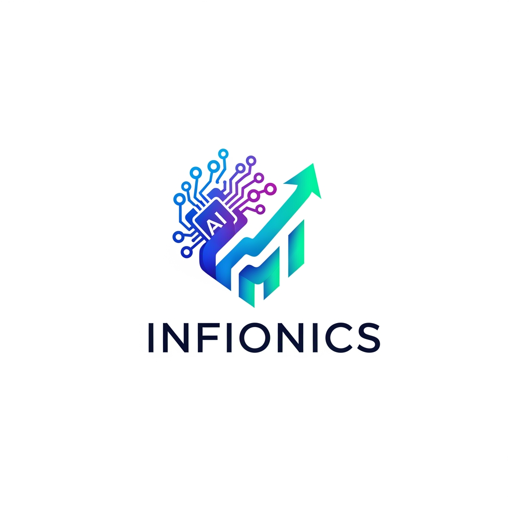 AI Design for please design me a logo for my company named "INFIONICS" which is a digital agency, where we provide marketing solutions along with AI services