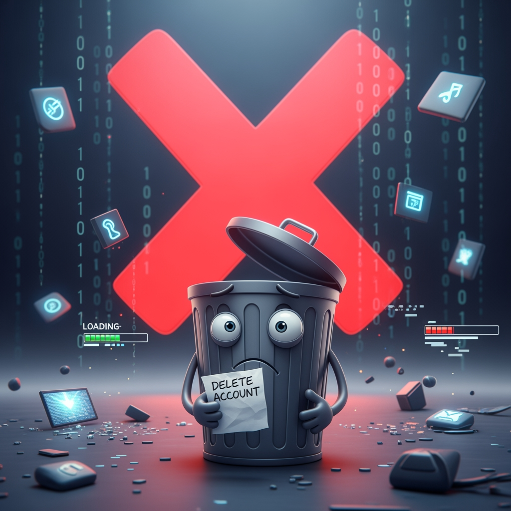AI Design for i want to delete my aacount