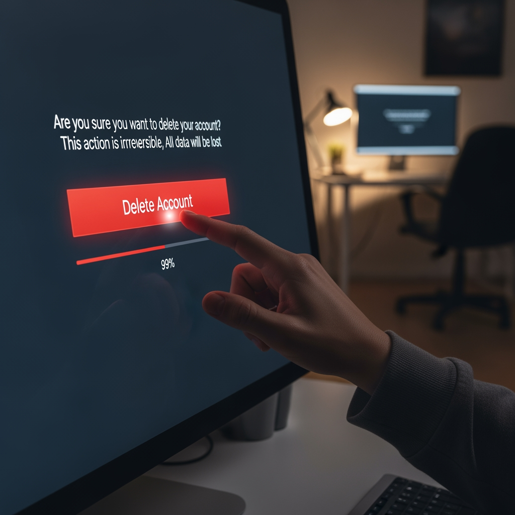 AI Design for i want to delete my aacount