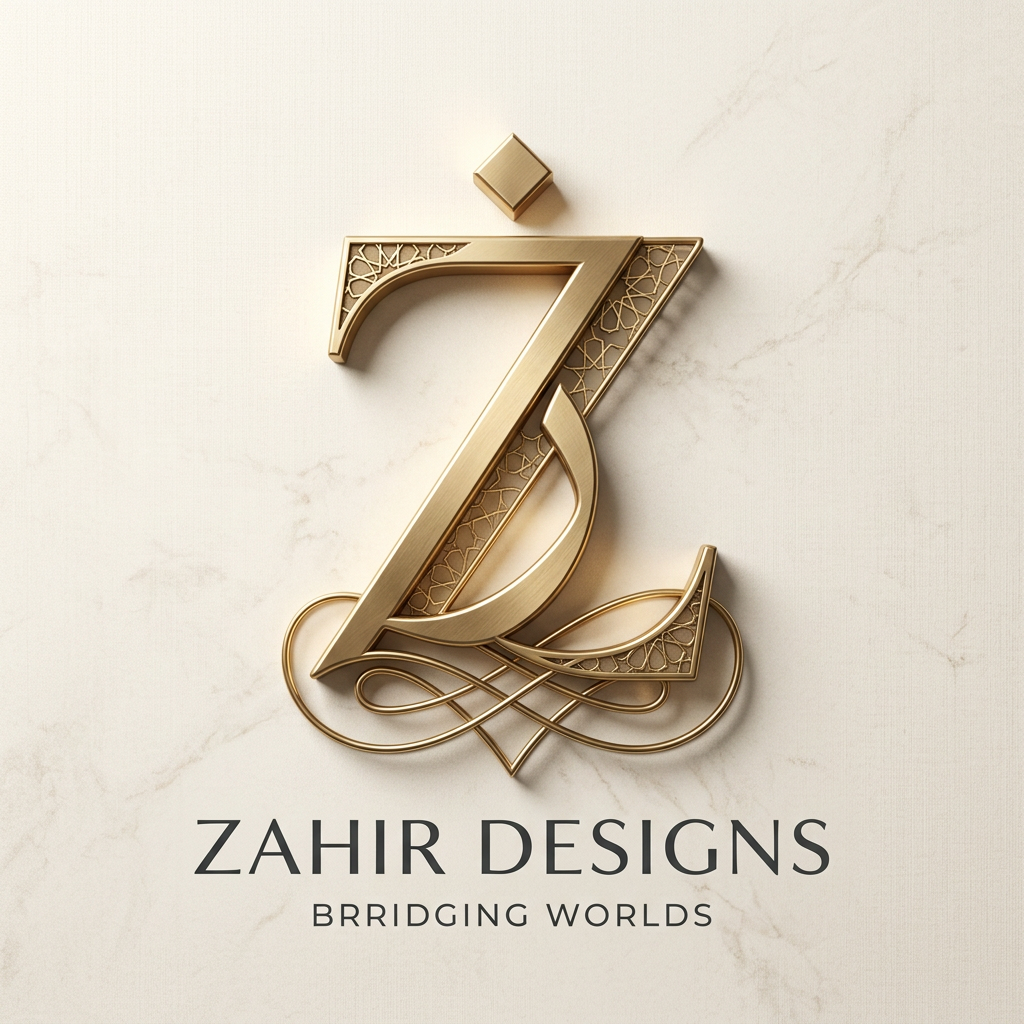AI Design for can u see the letter z in arabic? also the letter ز in arabic is forming the letter z in english. so what i want you to do is to make it a cool logo with better visualisation