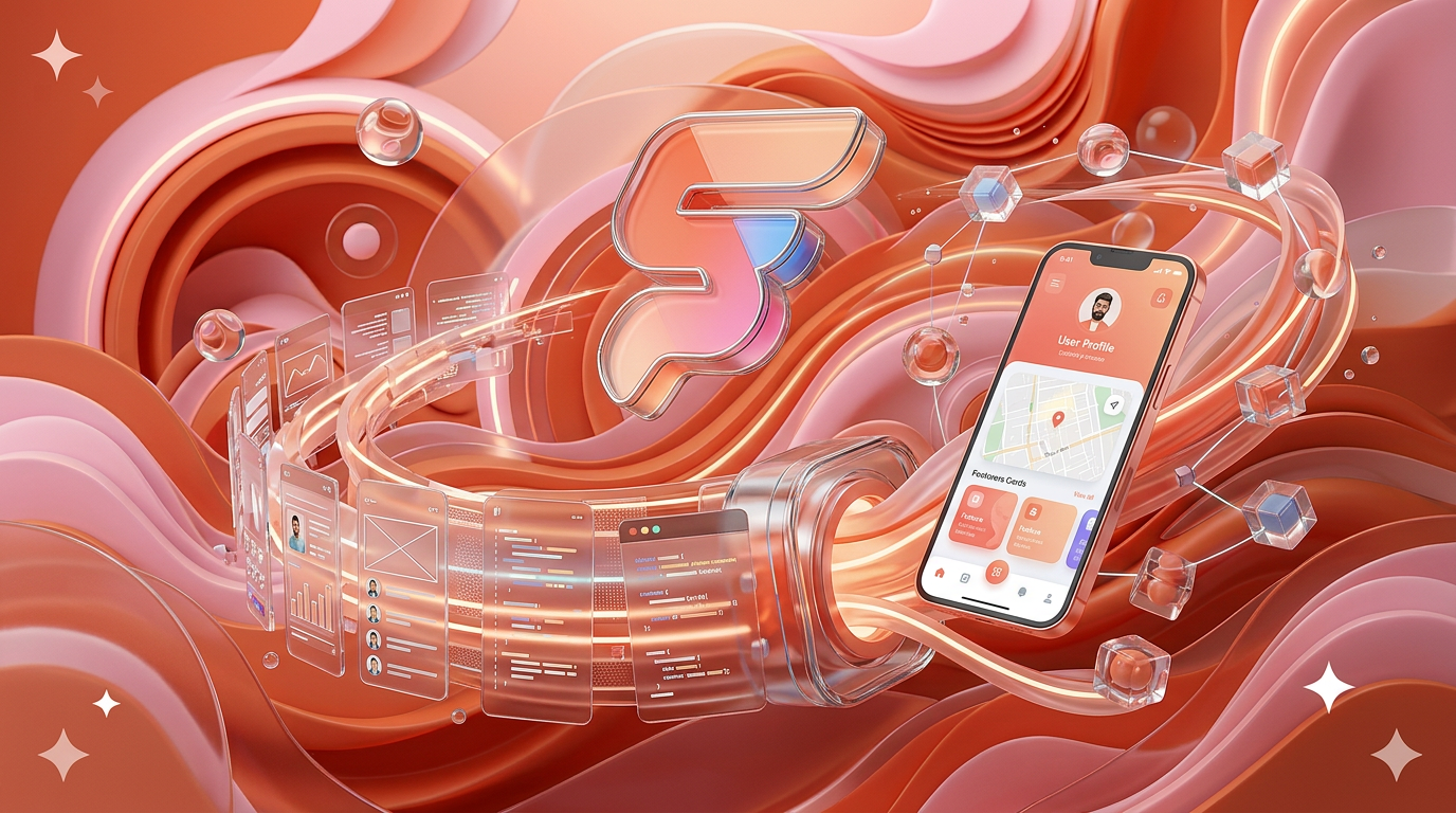AI Design for Сгенерируй заставку для курса "Flutter Flow. Разработка мобильных приложений".
Заставка 3д, без названия, с 3д графическими элементами. по теме курса.
Заставка должна быть динамичной с 3д логотипом
Картинку используй как референс но нарисуй ПОЛНОСТЬЮ новую заставку. Сделай ее в цветах с референса
Измени ПОЛНОСТЬЮ визуал, а не просто логотип