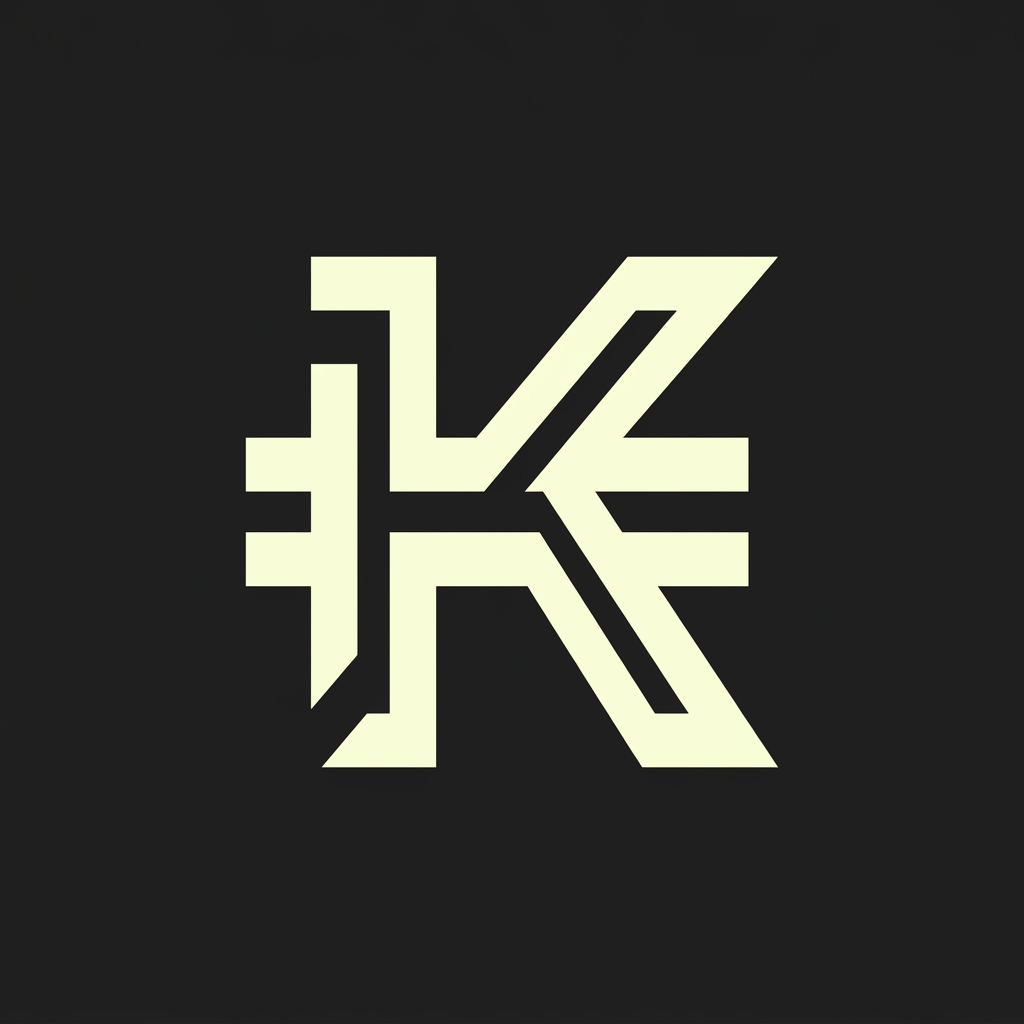 AI Design for надо придумать новый значок валюты для валюты KLiKоин для IT школы. значок должен быть простой, векторный. Не перегружен. на фото - фирменный шрифт. Сама стилистика школы - двухмерные, угловатые иконки. Значок должен быть похож на значок настоящей валюты. нужно, чтобы он отражал название и it направленность