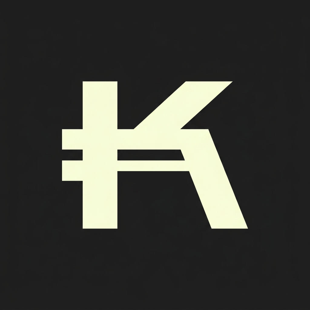 AI Design for надо придумать новый значок валюты для валюты KLiKоин для IT школы. значок должен быть простой, векторный. Не перегружен. на фото - фирменный шрифт. Сама стилистика школы - двухмерные, угловатые иконки.