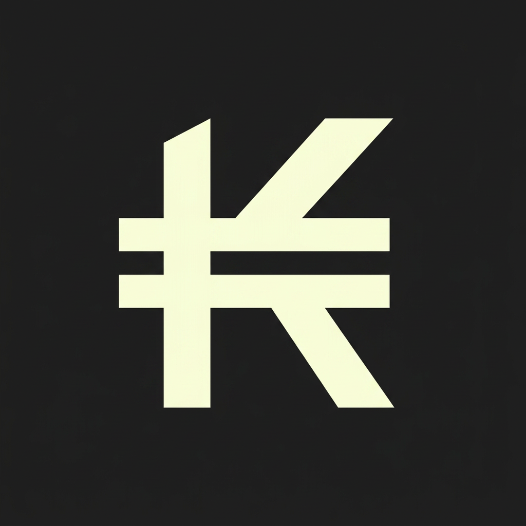 AI Design for надо придумать новый значок валюты для валюты KLiKоин для IT школы. значок должен быть простой, векторный. Не перегружен. на фото - фирменный шрифт. Сама стилистика школы - двухмерные, угловатые иконки. Значок должен быть похож на значок настоящей валюты. нужно, чтобы он отражал название и it направленность
