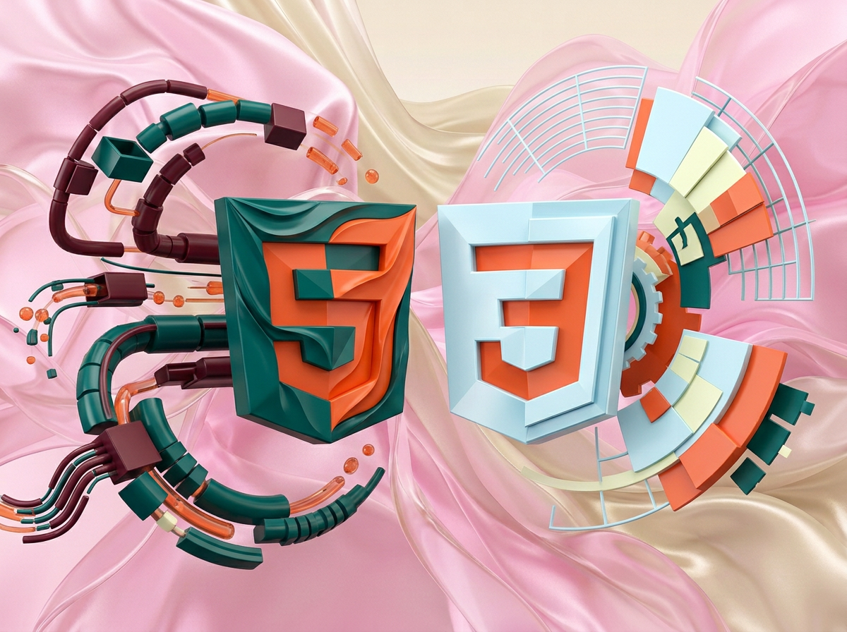 на этом фоне создай 3д фигурки на тему Frontend-база: HTML+CSS. Фон менять нельзя. Фигурки должны быть достаточно большими. Используй цвета EE6C4D 01524B D5F4FF FAFFDB 5D2334
сделай модельки динамичными. Не делай никаких надписей. Все фигурки в стиле 3д рендера
ПО центру должна быть основная моделька. ПО бокам фигурки для придания динамики.
По центру поставь 2 3д логотипа: HTML и Css (картинки 2 и 3)